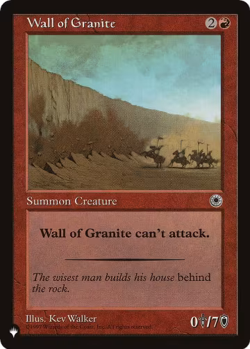 Wall of Granite, The List Reprints — Magic card price