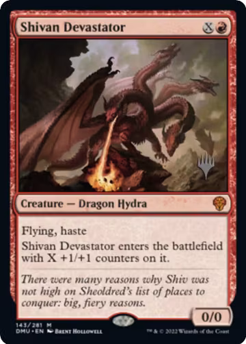 Shivan Devastator (143), Promo Pack: Dominaria United — Magic card price