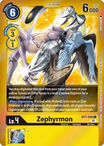 Zephyrmon (Event Pack 3) (BT7-036 U), Next Adventure — Digimon card price