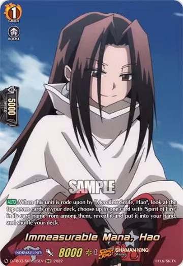 Immeasurable Mana, Hao (SKR) (D-TB03/SKR126EN), D-TB03: Shaman King — Vanguard card price