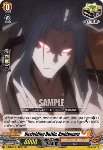Unyielding Battle, Amidamaru (D-TTD03/011EN), D-TTD03: Shaman King — Vanguard card price