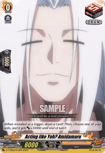 Acting like Yoh? Amidamaru (D-TTD03/013EN), D-TTD03: Shaman King — Vanguard card price