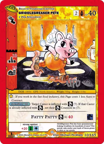 Griddlegreaser Pete (010/165), First Edition Spoiler Pack — MetaZoo card price