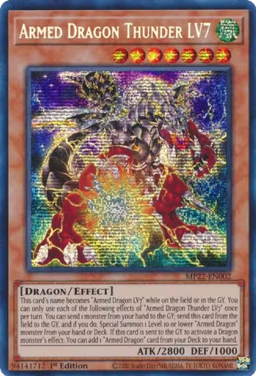 Armed Dragon Thunder LV7 (MP22-EN002), 2022 Tin of the Pharaoh's Gods — Yu-Gi-Oh! card price