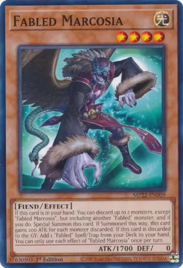 Fabled Marcosia (MP22-EN009), 2022 Tin of the Pharaoh's Gods — Yu-Gi-Oh! card price