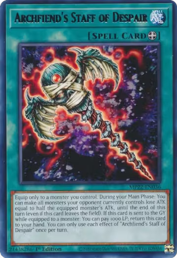 Archfiend's Staff of Despair (MP22-EN036), 2022 Tin of the Pharaoh's Gods — Yu-Gi-Oh! card price