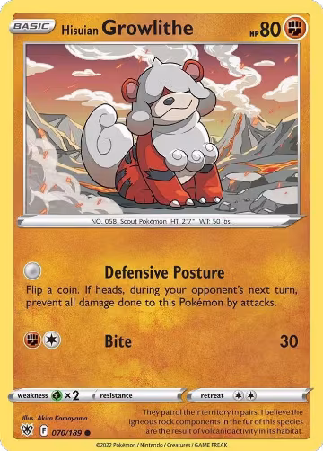 Hisuian Growlithe - 070/189 (Cosmos Holo) (070/189), Deck Exclusives — Pokémon card price