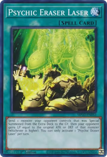 Psychic Eraser Laser (MP22-EN052), 2022 Tin of the Pharaoh's Gods — Yu-Gi-Oh! card price
