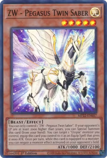 ZW - Pegasus Twin Saber (MP22-EN057), 2022 Tin of the Pharaoh's Gods — Yu-Gi-Oh! card price