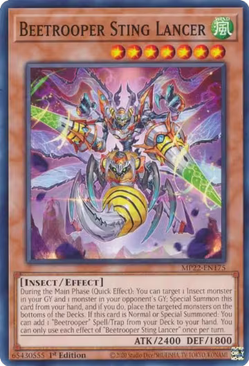 Beetrooper Sting Lancer (MP22-EN175), 2022 Tin of the Pharaoh's Gods — Yu-Gi-Oh! card price