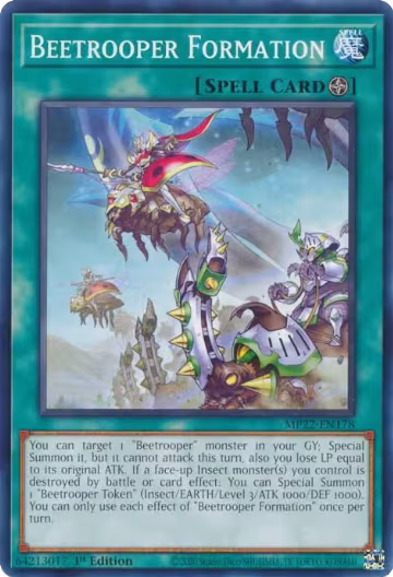 Beetrooper Formation (MP22-EN178), 2022 Tin of the Pharaoh's Gods — Yu-Gi-Oh! card price