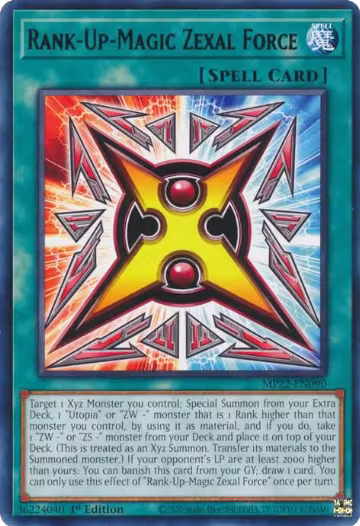 Rank-Up-Magic Zexal Force (MP22-EN090), 2022 Tin of the Pharaoh's Gods — Yu-Gi-Oh! card price