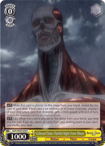 Colossal Titan: Painful Sight from Above (AOT/SX04-004 R), Attack On Titan: Final Season — Weiß Schwarz card price