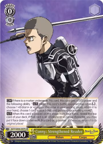 Conny: Strengthened Resolve (SR) (AOT/SX04-007S SR), Attack On Titan: Final Season — Weiß Schwarz card price