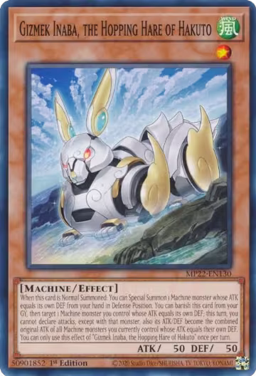 Gizmek Inaba, the Hopping Hare of Hakuto (MP22-EN130), 2022 Tin of the Pharaoh's Gods — Yu-Gi-Oh! card price