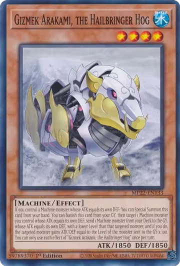Gizmek Arakami, the Hailbringer Hog (MP22-EN133), 2022 Tin of the Pharaoh's Gods — Yu-Gi-Oh! card price