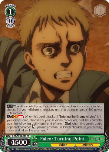 Falco: Turning Point (AOT/SX04-027 RR), Attack On Titan: Final Season — Weiß Schwarz card price