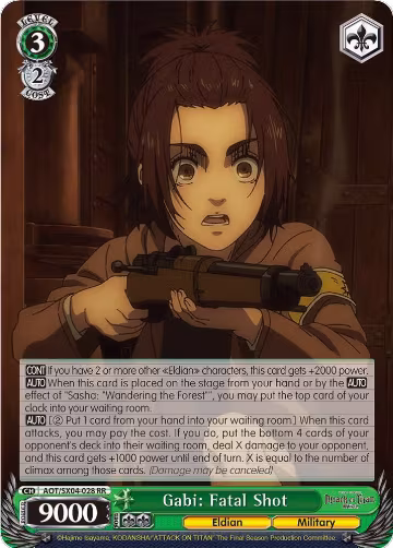 Gabi: Fatal Shot (AOT/SX04-028 RR), Attack On Titan: Final Season — Weiß Schwarz card price