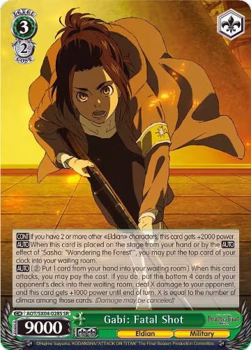 Gabi: Fatal Shot (SR) (AOT/SX04-028S SR), Attack On Titan: Final Season — Weiß Schwarz card price