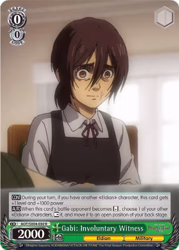 Gabi: Involuntary Witness (AOT/SX04-030 R), Attack On Titan: Final Season — Weiß Schwarz card price