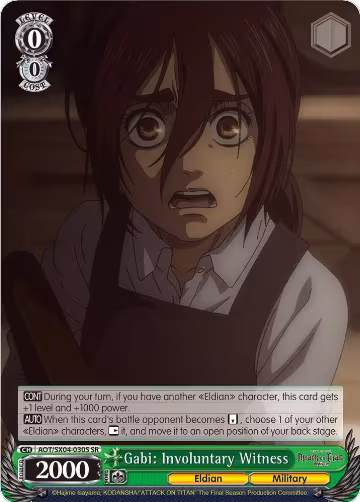 Gabi: Involuntary Witness (SR) (AOT/SX04-030S SR), Attack On Titan: Final Season — Weiß Schwarz card price