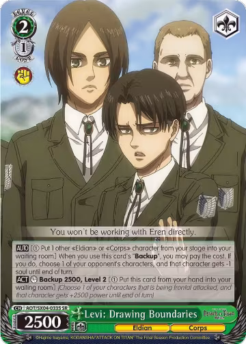 Levi: Drawing Boundaries (SR) (AOT/SX04-033S SR), Attack On Titan: Final Season — Weiß Schwarz card price