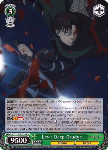 Levi: Deep Grudge (SR) (AOT/SX04-034S SR), Attack On Titan: Final Season — Weiß Schwarz card price
