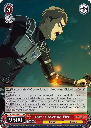 Jean: Covering Fire (SR) (AOT/SX04-053S SR), Attack On Titan: Final Season — Weiß Schwarz card price