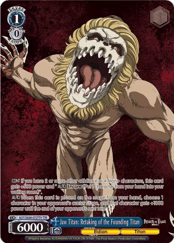 Jaw Titan: Retaking of the Founding Titan (TTR) (AOT/SX04-072TTR TTR), Attack On Titan: Final Season — Weiß Schwarz card price