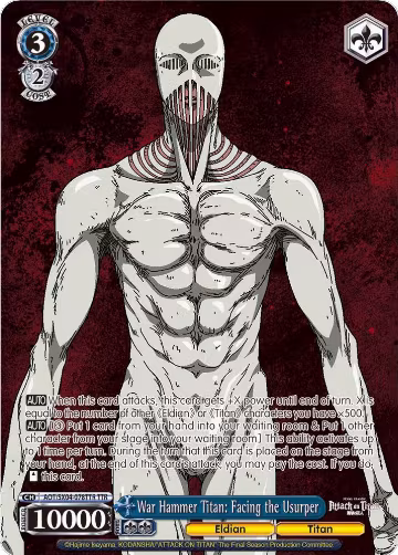 War Hammer Titan: Facing the Usurper (TTR) (AOT/SX04-078TTR TTR), Attack On Titan: Final Season — Weiß Schwarz card price