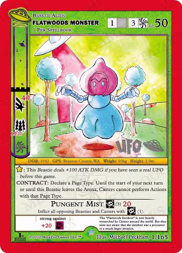 Flatwoods Monster (001/165), First Edition Spoiler Pack — MetaZoo card price