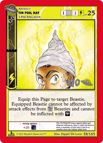 Tin Foil Hat (058/165), First Edition Spoiler Pack — MetaZoo card price