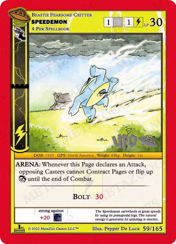 Speedemon (059/165), First Edition Spoiler Pack — MetaZoo card price