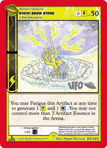 Static Snow Stone (029/165), First Edition Spoiler Pack — MetaZoo card price