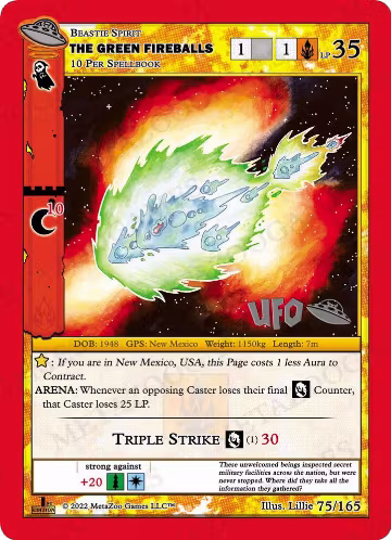The Green Fireballs (075/165), First Edition Spoiler Pack — MetaZoo card price