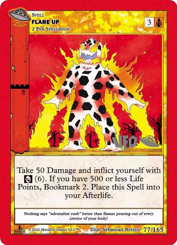 Flare Up (077/165), First Edition Spoiler Pack — MetaZoo card price