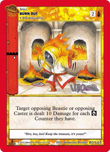 Burn Out (080/165), First Edition Spoiler Pack — MetaZoo card price