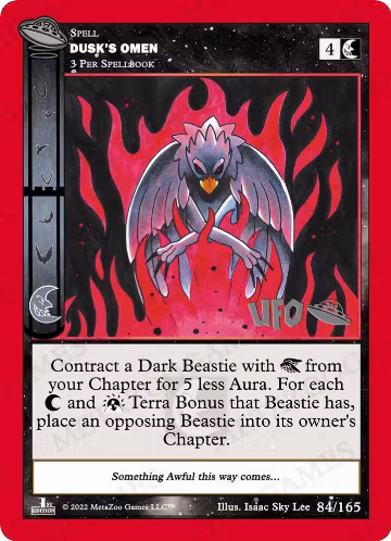 Dusk's Omen (084/165), First Edition Spoiler Pack — MetaZoo card price