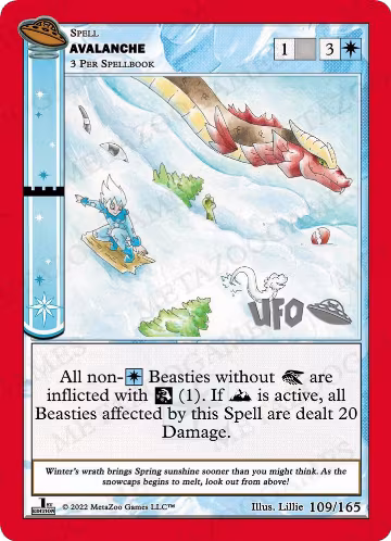Avalanche (109/165), First Edition Spoiler Pack — MetaZoo card price