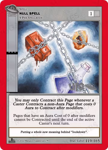 Null Spell (119/165), First Edition Spoiler Pack — MetaZoo card price