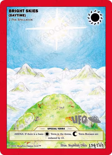 Bright Skies (Daytime) (154/165), First Edition Spoiler Pack — MetaZoo card price