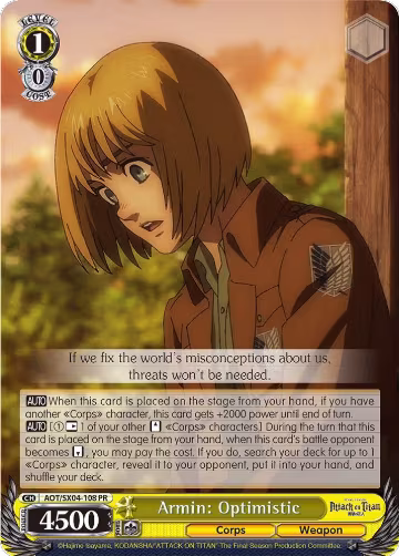 Armin: Optimistic (AOT/SX04-108 PR), Attack On Titan: Final Season — Weiß Schwarz card price