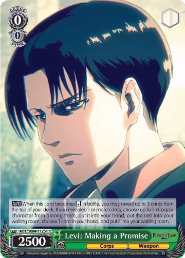 Levi: Making a Promise (Foil) (AOT/SX04-112S PR), Attack On Titan: Final Season — Weiß Schwarz card price