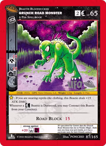 Grunch Road Monster (087/165), First Edition Spoiler Pack — MetaZoo card price