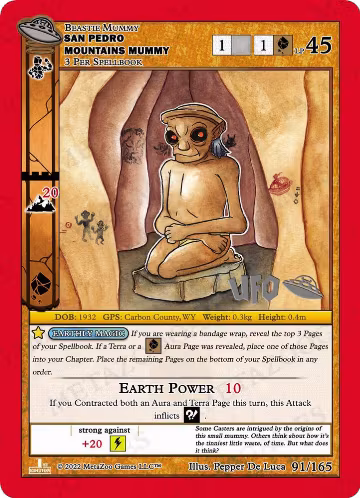 San Pedro Mountains Mummy (091/165), First Edition Spoiler Pack — MetaZoo card price
