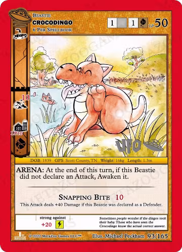 Crocodingo (093/165), First Edition Spoiler Pack — MetaZoo card price