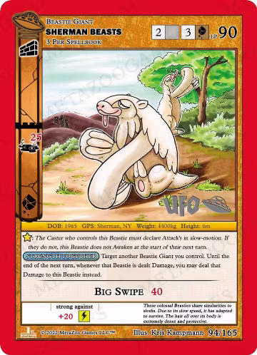 Sherman Beasts (094/165), First Edition Spoiler Pack — MetaZoo card price