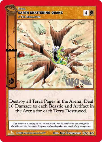 Earth Shattering Quake (096/165), First Edition Spoiler Pack — MetaZoo card price