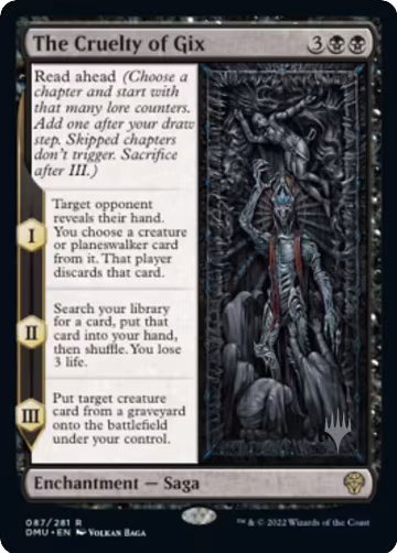 The Cruelty of Gix (87), Promo Pack: Dominaria United — Magic card price