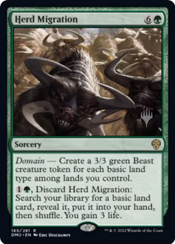 Herd Migration (165), Promo Pack: Dominaria United — Magic card price